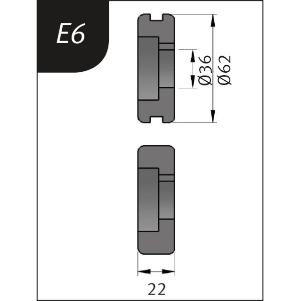 Metallkraft Biegerollensatz Typ E6, Ø 62 x 36 x 22 mm, 3880136