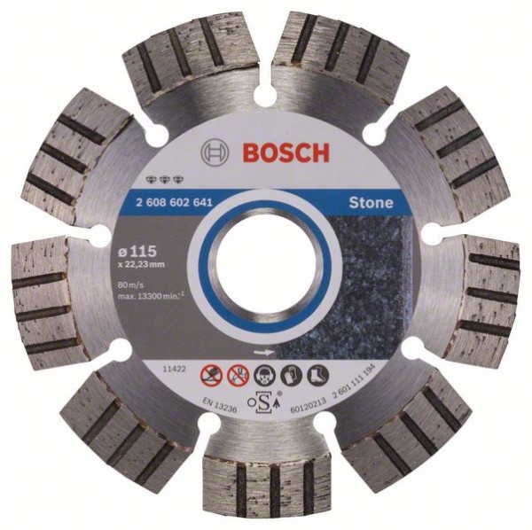 Bosch Diamanttrennscheibe Best for Stone, 115 x 22,23 x 2,2 x 12 mm 2608602641