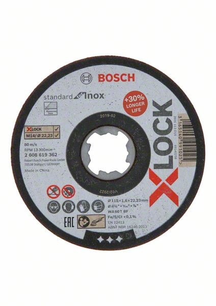 Bosch X-LOCK Standard for Inox, 115 x 1,6 mm, T41 2608619362