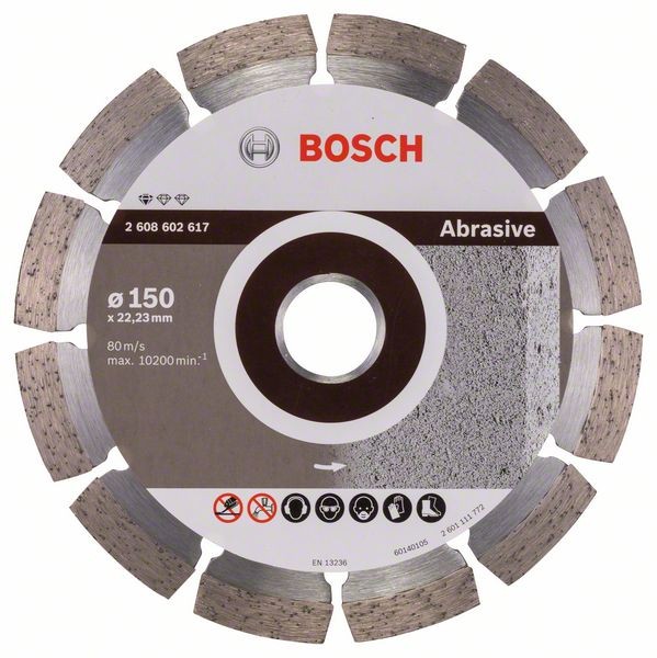 Bosch Diamanttrennscheibe Standard Abrasive, 150 x 22,23 x 2 x 10 mm 2608602617