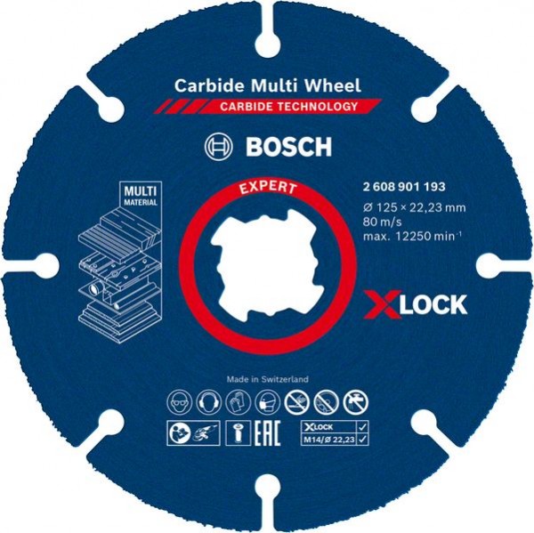 Bosch EXPERT Carbide Multi Wheel X-LOCK Trennscheibe, 125mm, 22,23 mm 2608901193