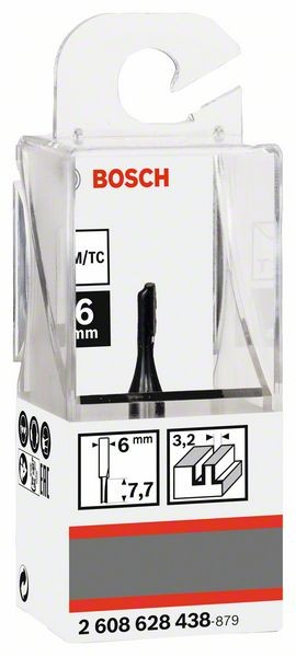Bosch Nutfräser, 6 mm, D1 3,2 mm, L 7,7 mm, G 51 mm 2608628438