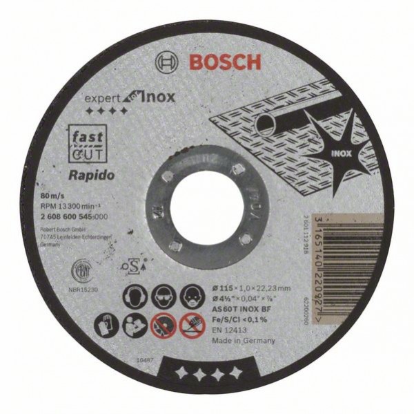 Bosch Trennscheibe gerade Expert - Rapido. Für kleine Winkelschleifer 2608600545