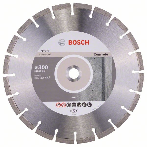 Bosch Diamanttrennscheibe for Concrete, 300 x 22,23 x 3,1 x 10 mm 2608602542