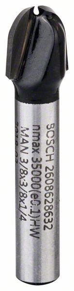 Bosch Hohlkehlfräser, 1/4 Zoll, R1 4,7 mm, D 9,5mm, L 9,2 mm, G 45 mm 2608628632