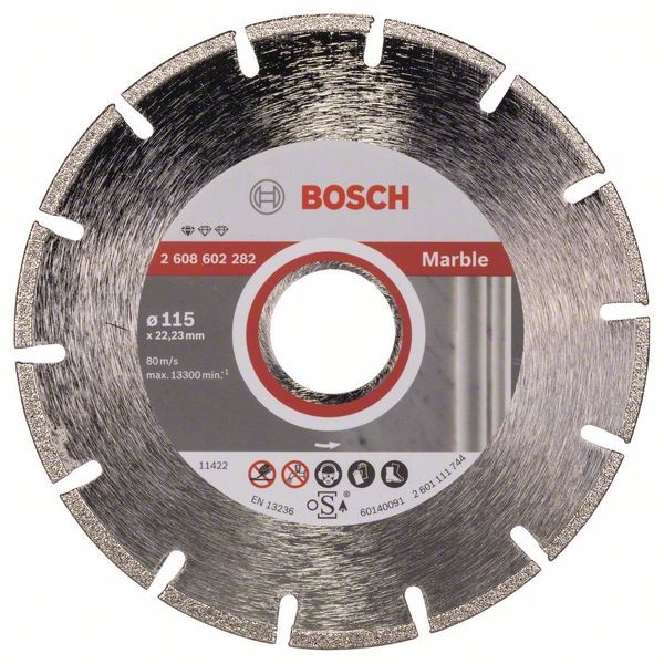 Bosch Diamanttrennscheibe Standard Marble, 115 x 22,23 x 2,2 x 3 mm 2608602282