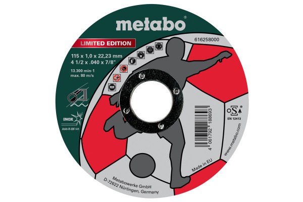 Metabo Ltd Edition Soccer 115x1,0x22,23 mm Inox, 616258000