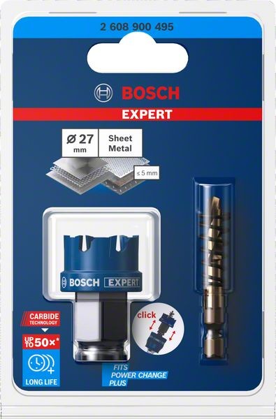 Bosch EXPERT Sheet Metal Lochsäge, 27 × 5 mm. Dreh- und Schlagbohrer 2608900495