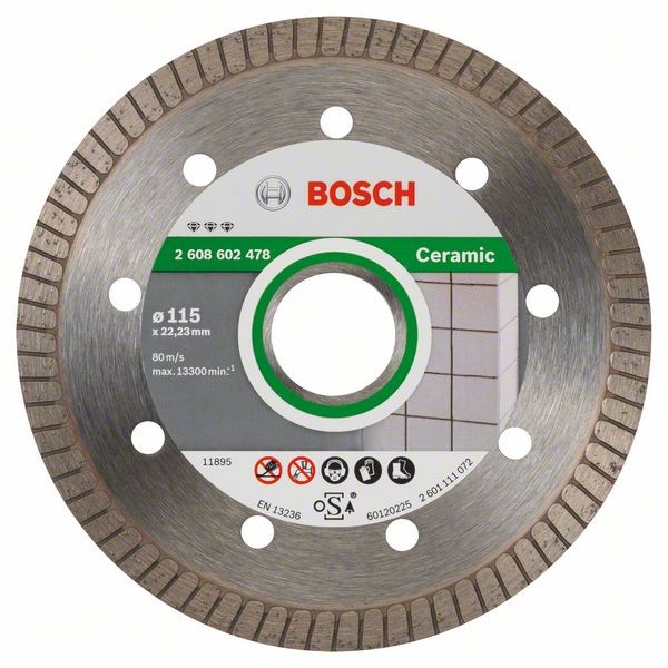 Bosch Diamanttrennscheibe Extra-Clean Turbo, 115 x 22,23 x 1,4 x 7 mm 2608602478