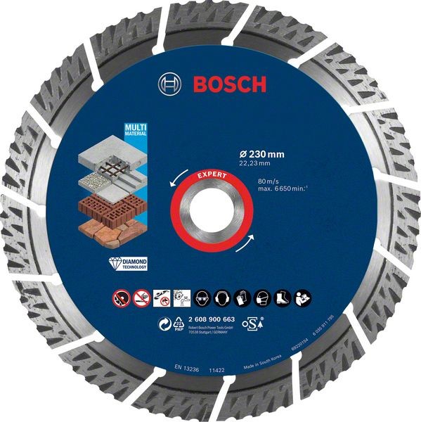 Bosch EXPERT Diamanttrennscheiben, 230 x 22,23 x 2,4 x 15 mm 2608900663