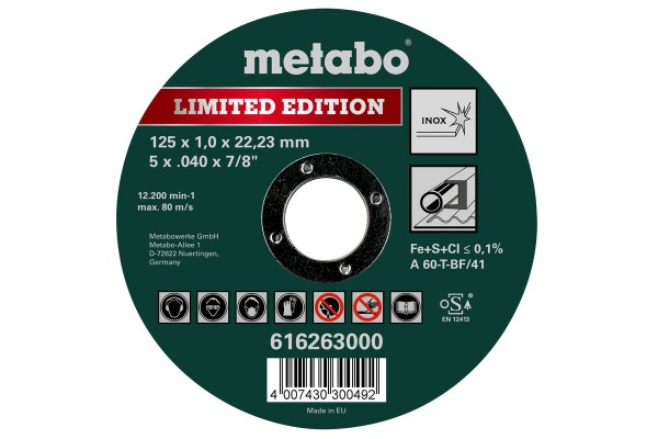 Metabo Limited Edition 125x1,0x22,23 Inox, 616263000