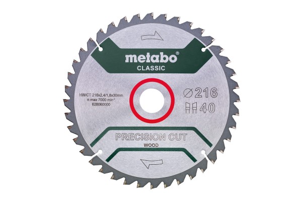 Metabo PrecisionCutClassic 216x30, 40 WZ 5°neg, 628060000