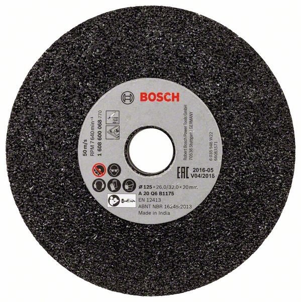 Bosch Schleifscheibe für Geradschleifer, 125 mm, 20 mm, 20 1608600068