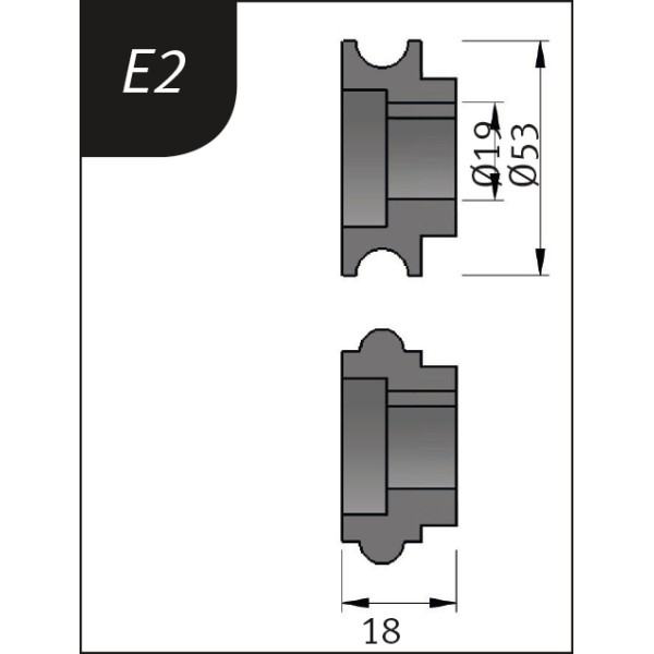 Metallkraft Biegerollensatz Typ E2, Ø 53 x 19 x 18 mm, 3880122