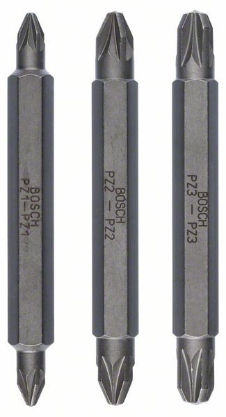 Bosch Doppelklingenbit, 3-teilig, PZ1, PZ1, PZ2, PZ2, PZ3, PZ3, 60 mm 2607001749