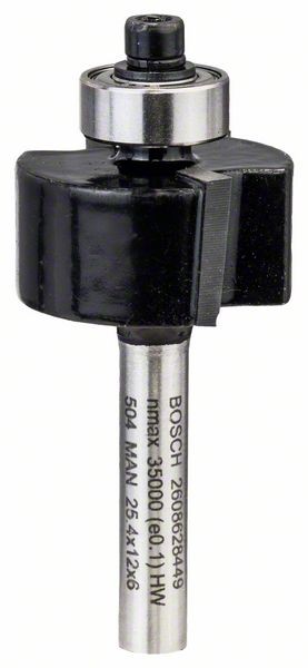 Bosch Falzfräser, 6 mm, D1 25,4 mm, L 12,4 mm, G 54 mm 2608628449