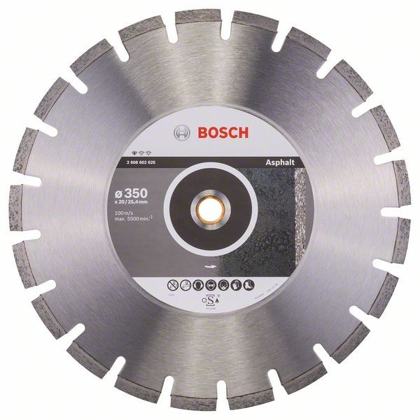 Bosch Diamanttrennscheibe Standard, 350 x 20,00/25,40 x 3,2 x 8 mm 2608602625
