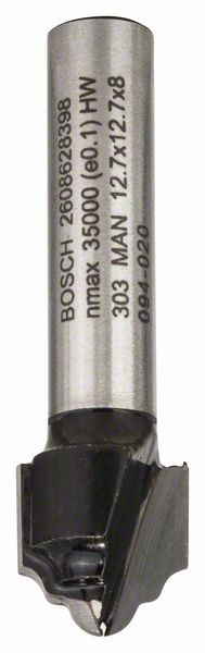 Bosch Kantenformfräser H, 8 mm, R1 2,4mm, D 12,7mm, L 12,4mm, G 46 mm 2608628398