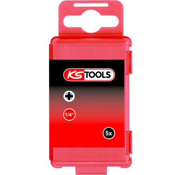 KS Tools 1/4&quot;TORSIONpower Bit,75mm,PZ2,5er Pack, 918.3256