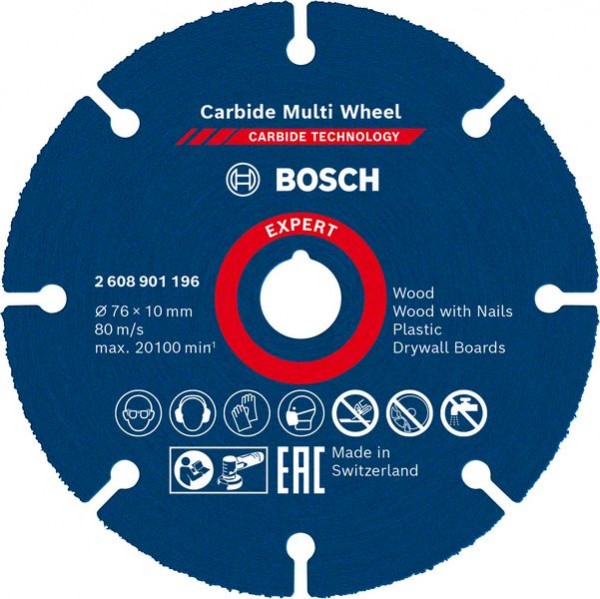Bosch EXPERT Carbide Multi Wheel Trennscheibe, 76 mm, 10 mm. 2608901196