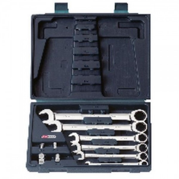 KS Tools GEAR+ Ringmaulschluessel-Satz,10-tlg.8-19mm,m.Adapter, 503.4260