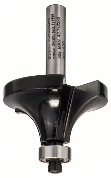 Bosch Abrundfräser, 8 mm, R1 15 mm, L 22 mm, G 66 mm 2608628345