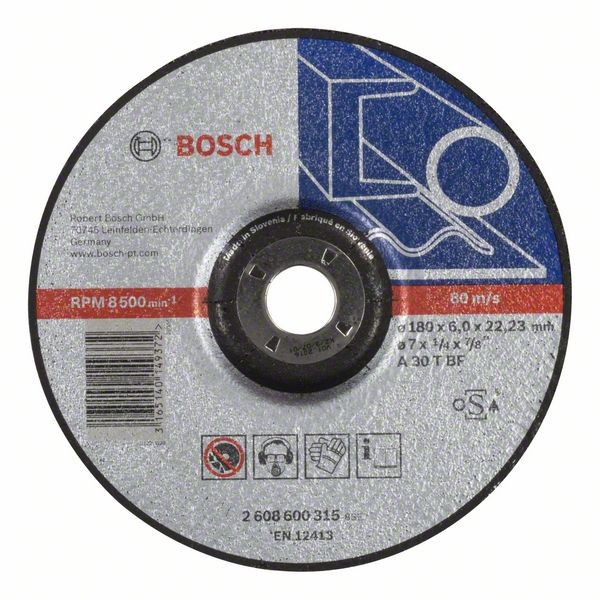 Bosch Schruppscheibe gekröpft A 30 T BF, 180 mm, 22,23 mm, 6 mm 2608600315