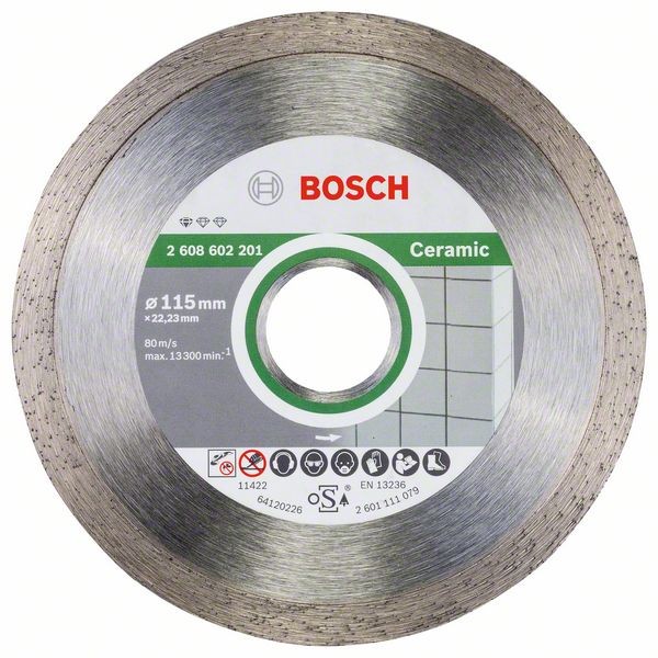 Bosch Diamanttrennscheibe, 115 x 22,23 x 1,6 x 7 mm, 1er-Pack 2608602201