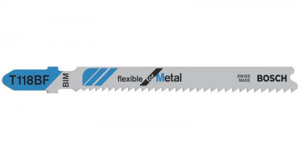 Bosch Stichsägeblatt T 118 BF Flexible for Metal, 100er-Pack 2608634586