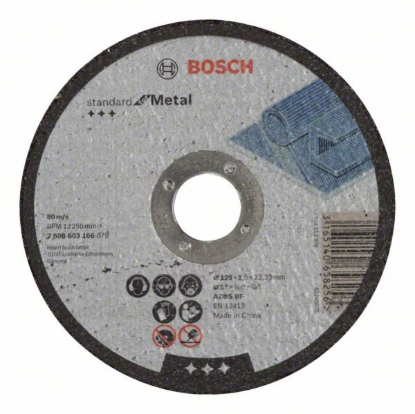 Bosch Trennscheibe gerade Standard for Metal A 30S BF, 125 mm, 2,5 mm 2608603166