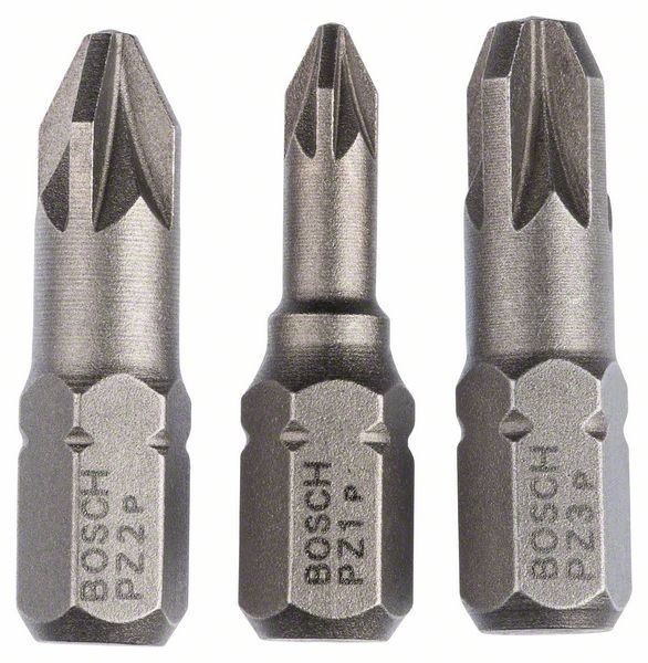 Bosch Schrauberbit-Set, Extra Hard, 3-tlg., PZ1, PZ2, PZ3, 25 mm 2607001753