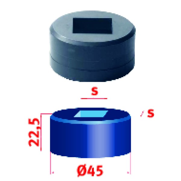 Metallkraft Vierkant-Matrize Nr.45 19,7 mm, 3889619,7