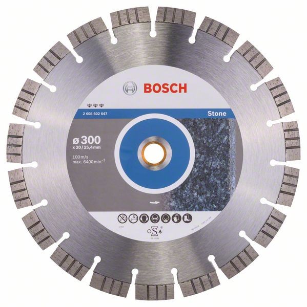 Bosch Diamanttrennscheibe Best Stone, 300 x 20,00/25,40 x 2,8 x 15 mm 2608602647