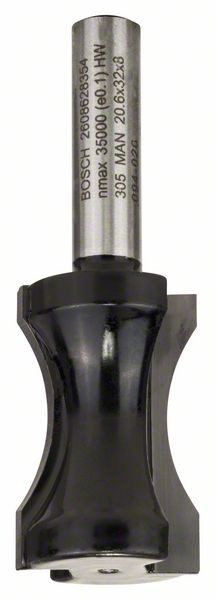 Bosch Flachstabfräser, 8 mm, R1 18,3 mm, D 20,6mm, L 32 mm, G 63,5 mm 2608628354