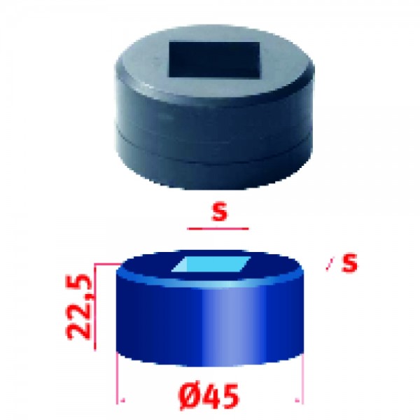 Metallkraft Vierkant-Matrize Nr.45 15,2 mm, 3889615,2