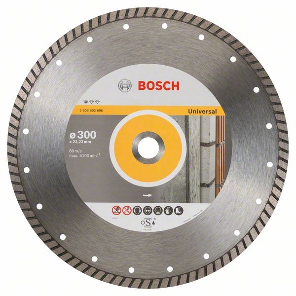 Bosch Diamanttrennscheibe Standard Turbo, 300 x 22,23 x 3 x 10 mm 2608602696
