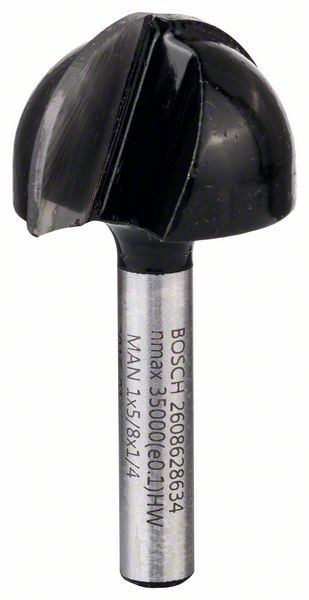 Bosch Hohlkehlfräser, 1/4 Zoll, R1 12,7mm, D 25,4mm, L 15,6mm, G 49mm 2608628634