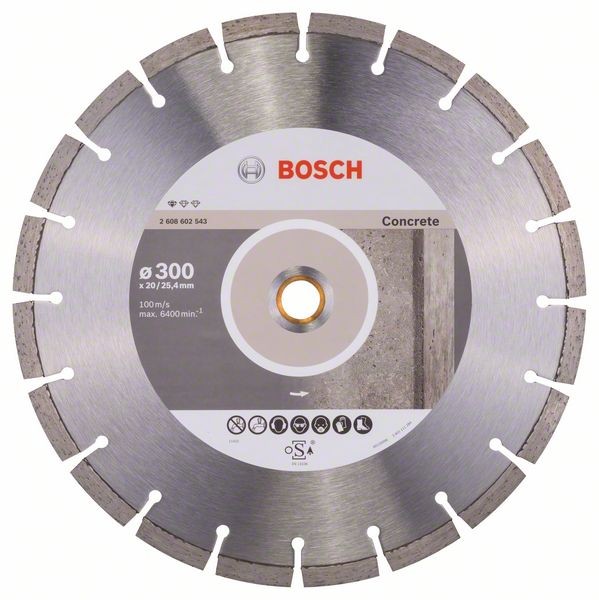 Bosch Diamanttrennscheibe Standard, 300 x 20,00/25,40 x 2,8 x 10 mm 2608602543