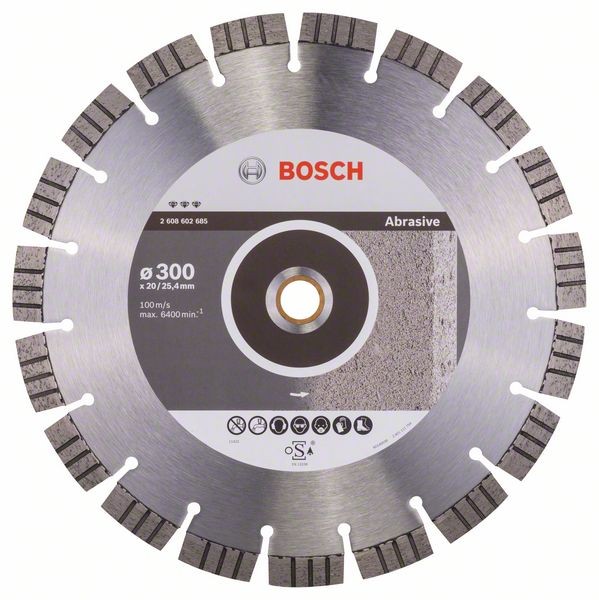 Bosch Diamanttrennscheibe Best, 300 x 20,00/25,40 x 2,8 x 15 mm 2608602685