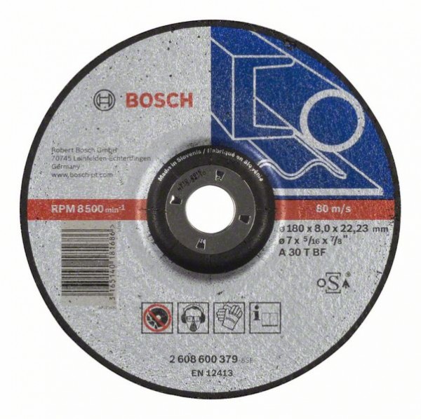 Bosch Schruppscheibe gekröpft A 30 T BF, 180 mm, 22,23 mm, 8 mm 2608600379