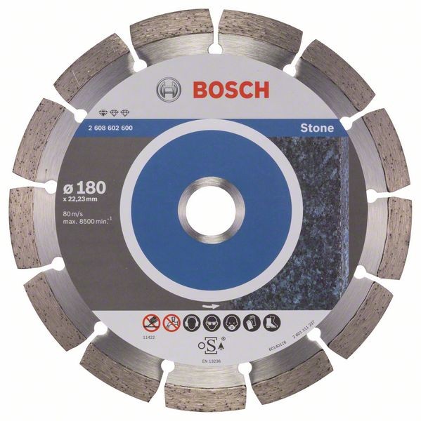 Bosch Diamanttrennscheibe Standard, 180 x 22,23 x 2 x 10 mm, 1er-Pack 2608602600
