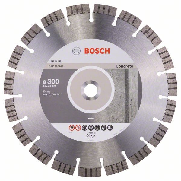 Bosch Diamanttrennscheibe Best for Concrete, 300 x22,23 x 2,8 x 15 mm 2608602656