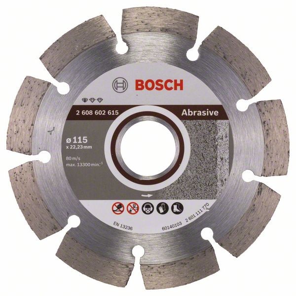 Bosch Diamanttrennscheibe Standard Abrasive, 115 x 22,23 x 6 x 7 mm 2608602615