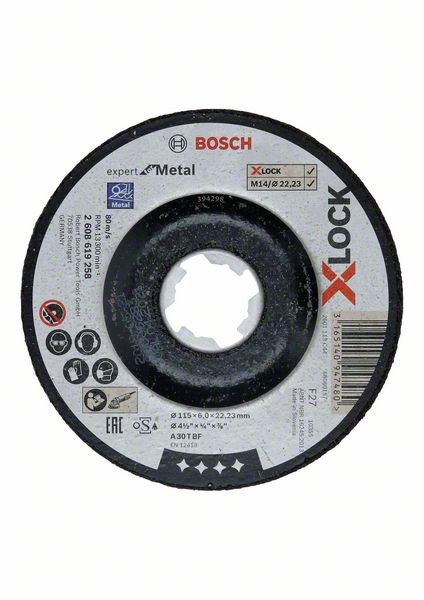Bosch X-LOCK Expert for Metal 115 x 6 x 22,23 Schruppscheibe gekröpft 2608619258