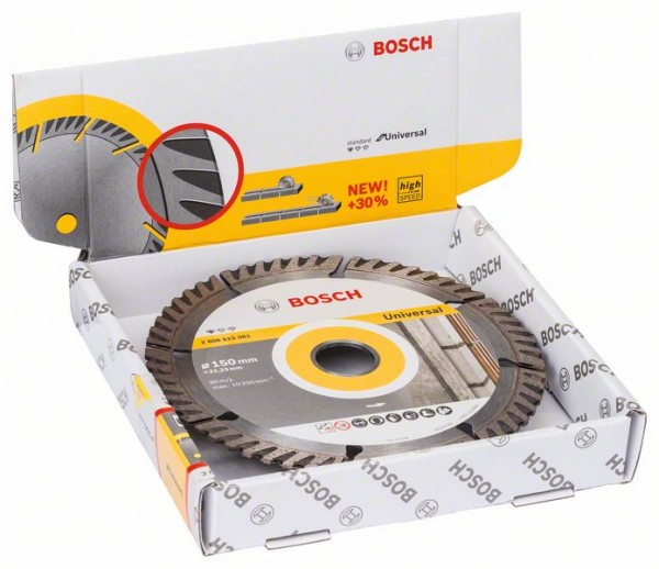 Bosch Diamanttrennscheibe Standard Universal 150 x 22,23 (10er-Pack) 2608615062