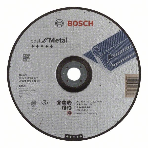 Bosch Schruppscheibe gekröpft A 2430 T BF, 230 mm, 22,23 mm, 7 mm 2608603535