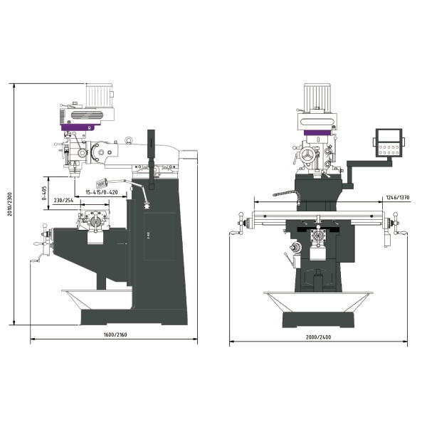 Optimum Bohr-Fräsmaschine OPTImill MF 2-B, 3348330