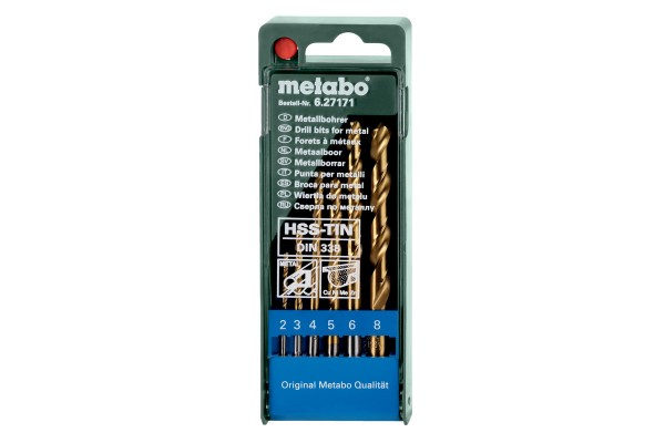 Metabo HSS-TiN-Bohrerkassette 6-teilig, 627171000