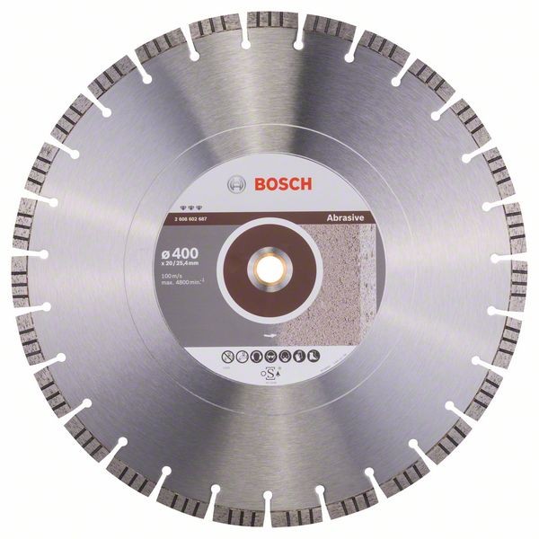 Bosch Diamanttrennscheibe Best, 400 x 20,00/25,40 x 3,2 x 12 mm 2608602687