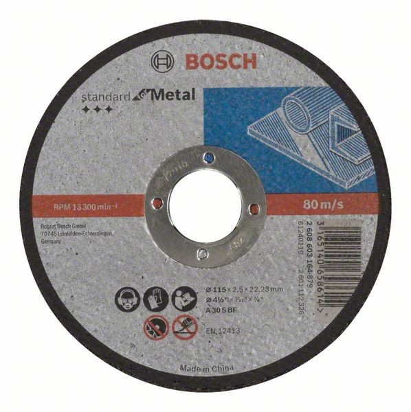 Bosch Trennscheibe gerade Standard for Metal A 30S BF, 115 mm, 2,5 mm 2608603164